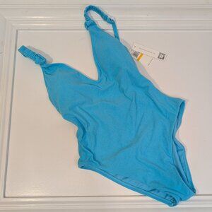 Sanctuary Swim High Leg One-piece Swimsuit Blue Curacao Classic Bold - Size S